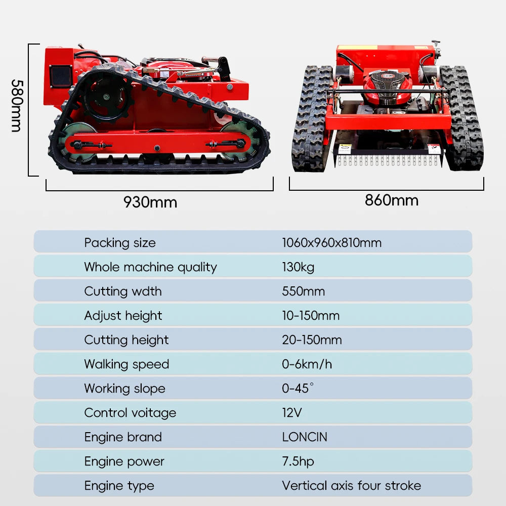MMS 550mm Lawn Mower 196cc GAS Engine Electric Start Grass Cutting Machine Remote Controlled for Garden Lawns  Free Shipping