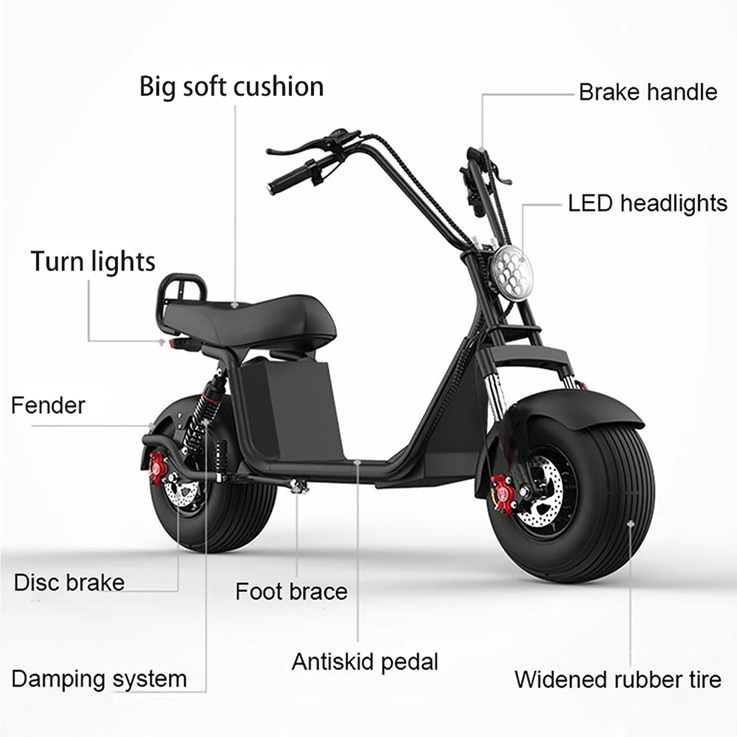 Citycoco 3000W Powerful Motor Electric Bicycle  Max Speed 55KM/H 60V20AH  Lager Tire Electric Scooter For Adults