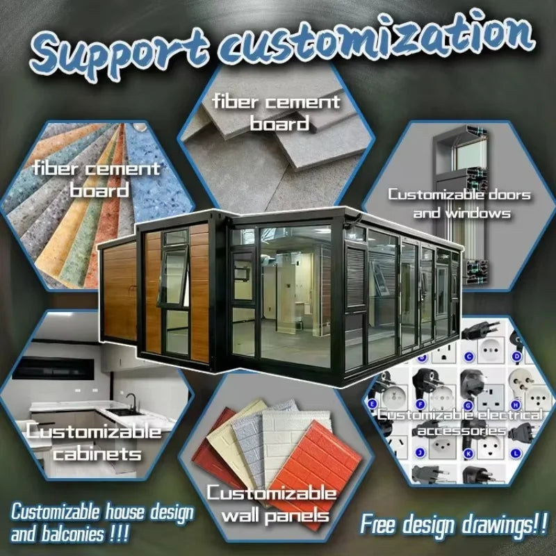 Luxury Modular Prefab Prefabricated Foldable Expandable Container House 20ft 40ft Prefab Portable Tiny Container Home Villa