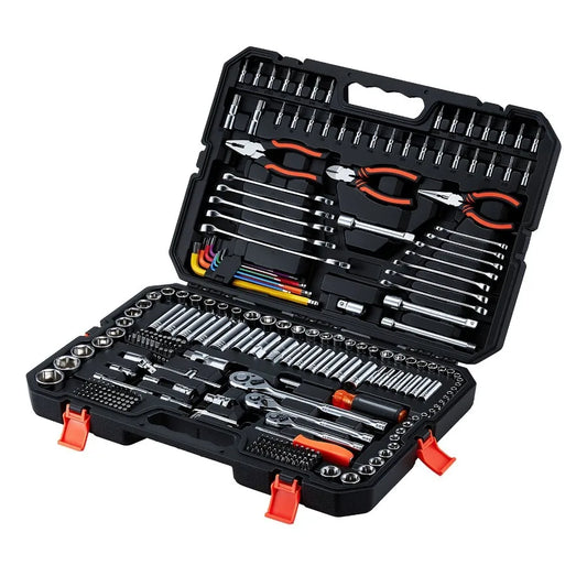 314-Piece Mechanic Tool Set 1/4 in 3/8 in 1/2 in Drive Metric Socket Set Wrenches Screwdriver Bits Accessories Storage Case for