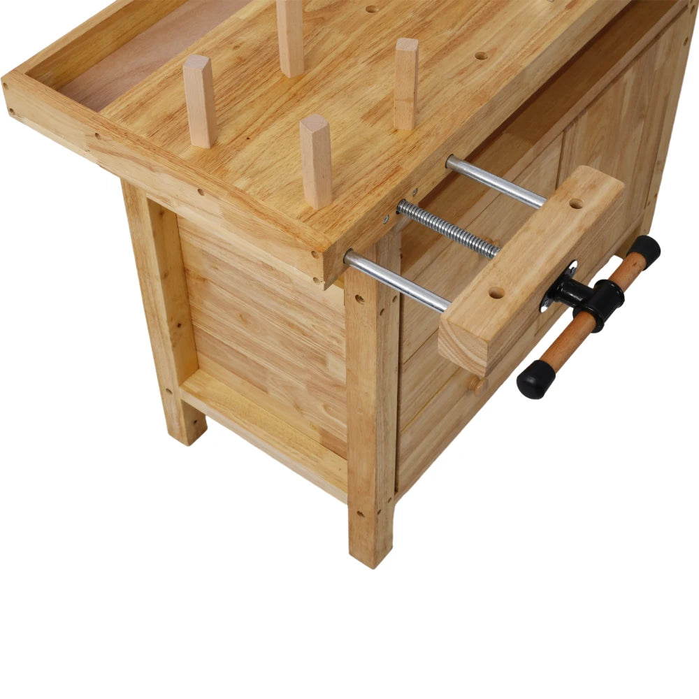 Wood Workbench - Wooden Workbench for Garage Workshop and Home, with Bar Clamps Set 12 inch x 4-3/4 inch Throat,Pack of 4