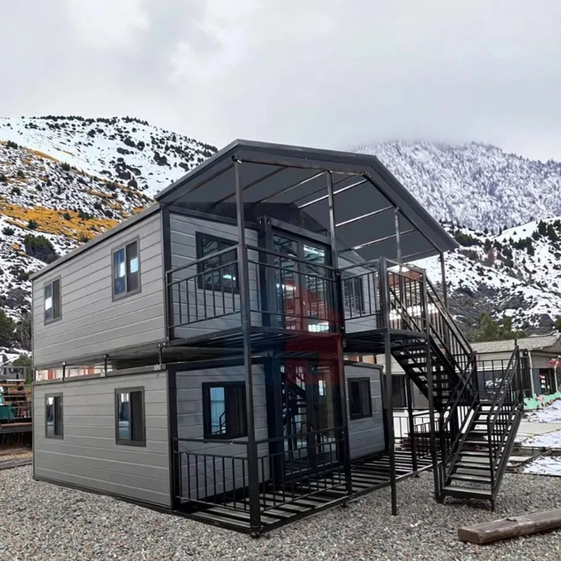 Customized Modern Tiny House Mobile Cabin On Wheels Convenient Trailer House Design For Bedroom Living Room Steel Structure