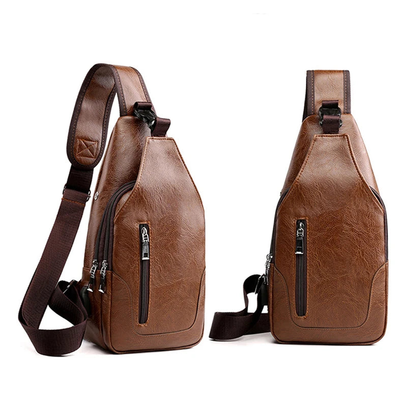 Men's Crossbody Bags Men's USB Chest Bag Designer Messenger bag Leather Shoulder Bags Diagonal Package 2023 New Back Pack Travel