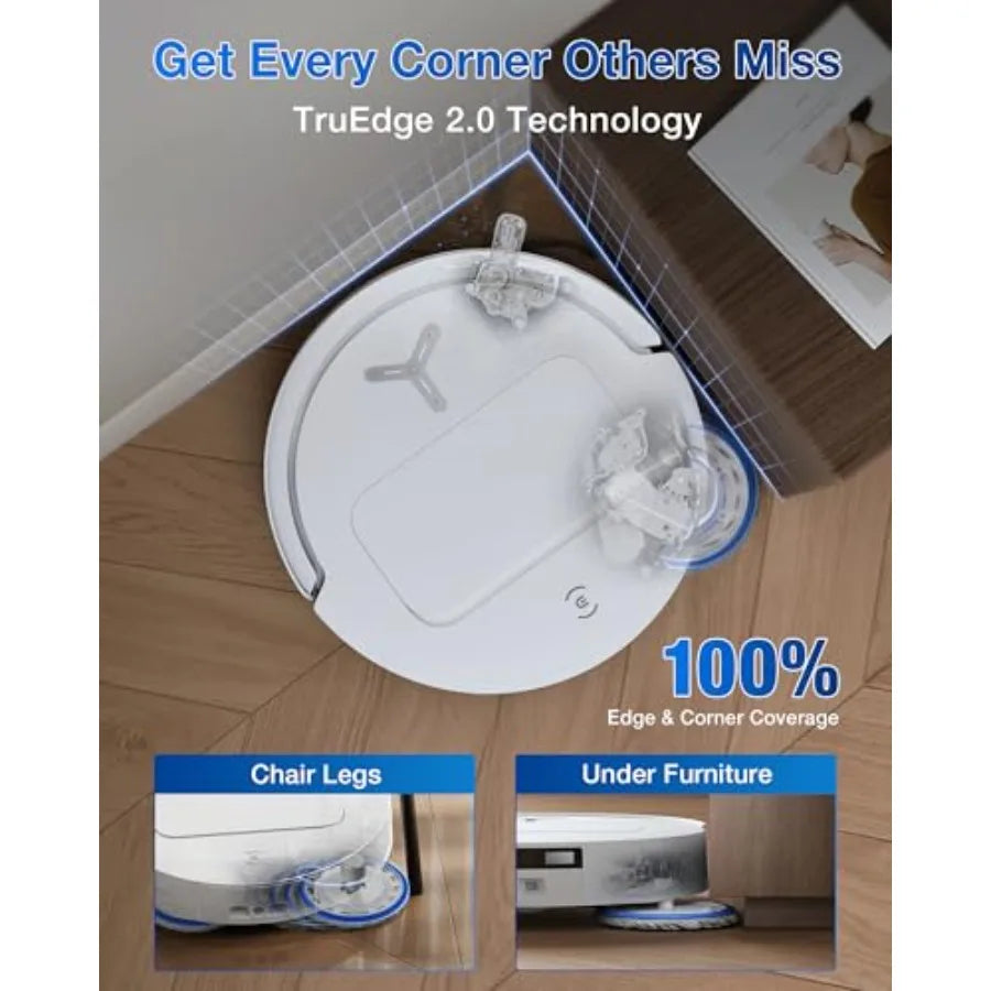 DEEBOT T50 PRO Omni Robot Vacuum and Mop 3.19 Ultra-Slim White 15 000Pa Suction ZeroTangle 2.0 TruEdge Edge Cleaning AIVI 3D Ob