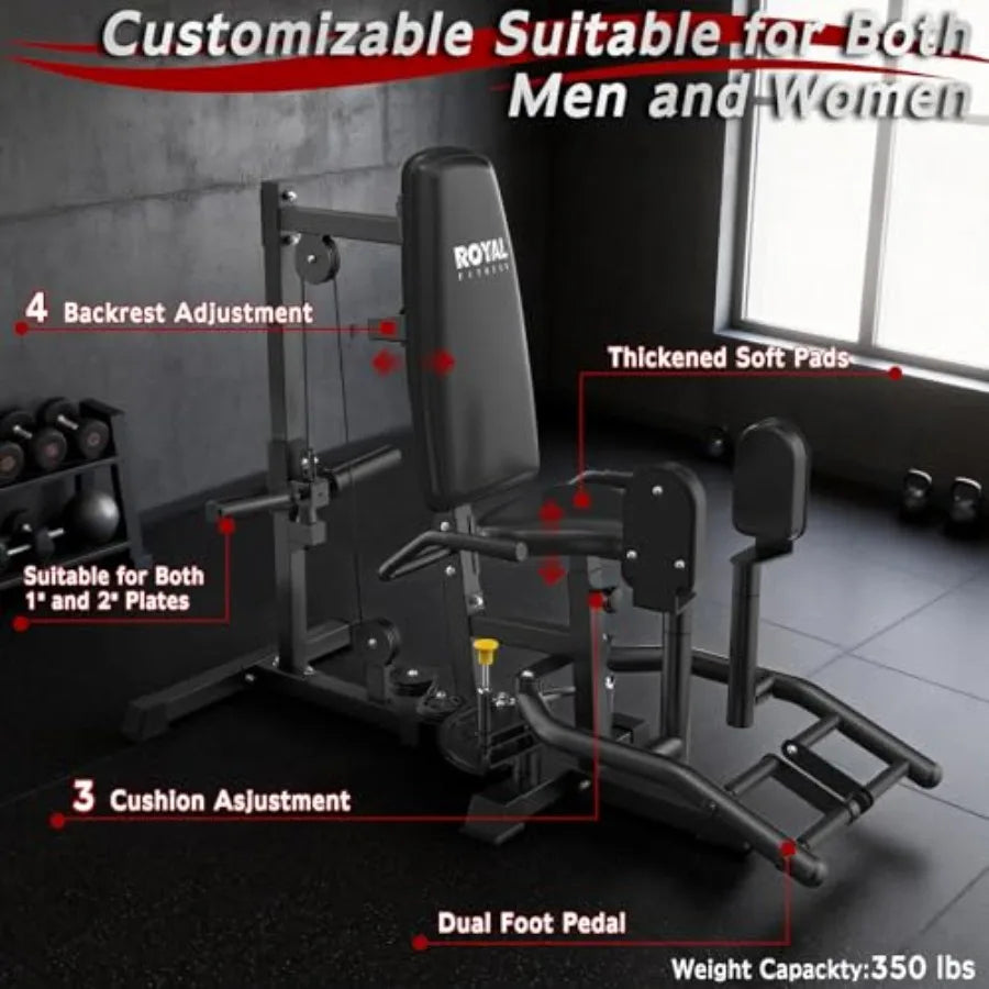 Hip Abductor Adductor Machine for Inner and Outer Thigh Glute Machine for Home Gym Black High-Resistance Strength Training Equi