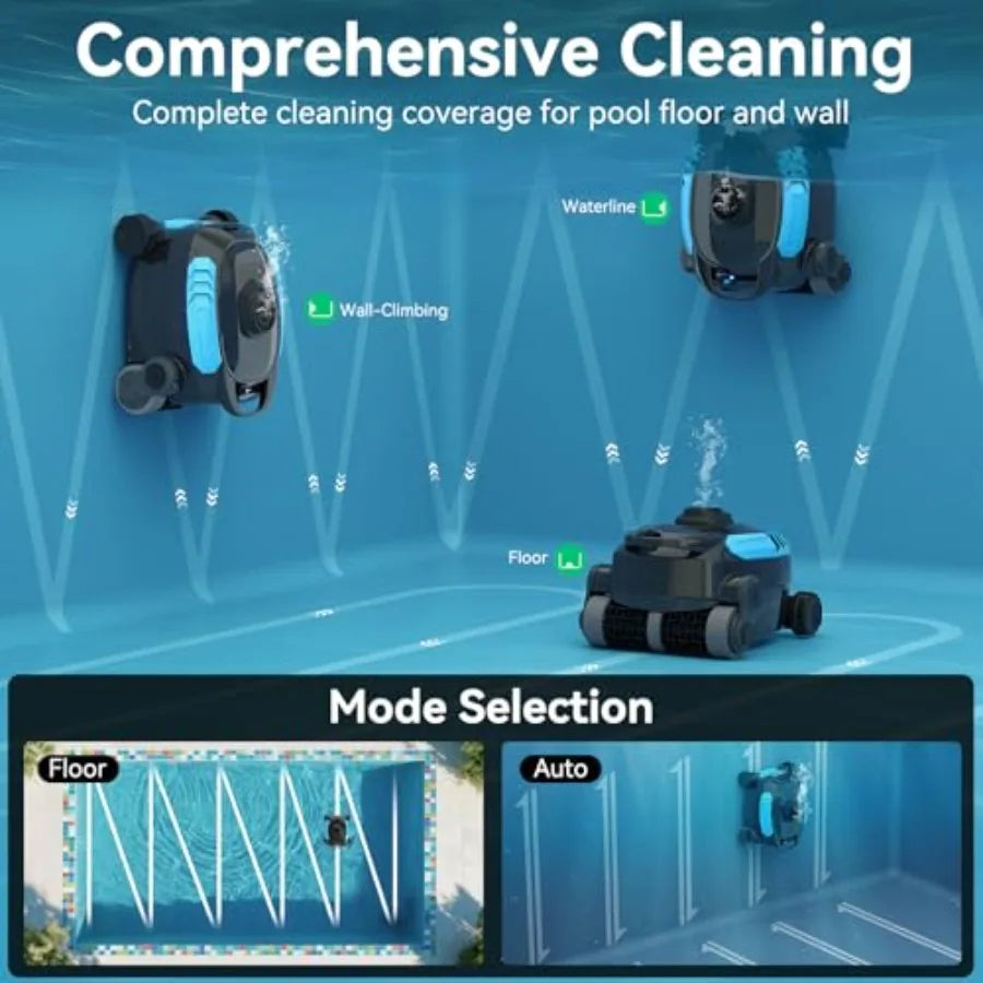 Cordless Robotic Pool Cleaner Wall Climbing Extended Battery Life 8L Ccity Advanced Dual-Motor Dual Filtration Bag X3 Pool Vacu
