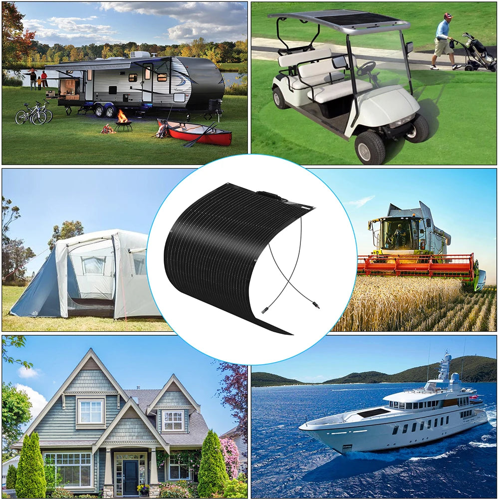 WUZECK Flexible rechargeable solar panel battery 100W 1pcs ~10 pcs High Efficiency Cell (100W, 200W, 300W ,400W,500W 1000W)