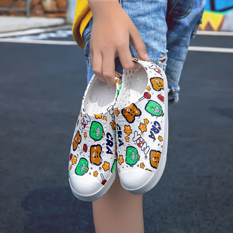 Child Sandal Women Garden Sandals Kid Boy Girl Garden Cave Shoe Graffiti Diy  Casual Outdoor EVA Beach Summer Sandal Holey Shoes