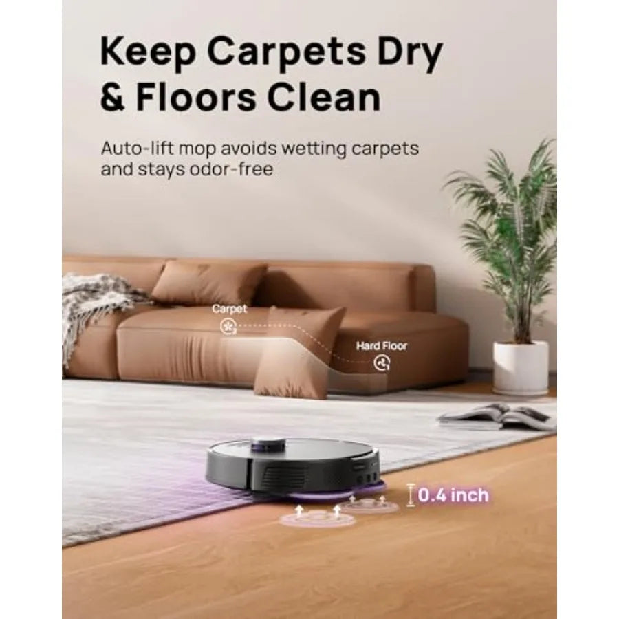 P10 Ultra Robot Vacuum and Mop Combo 18 000 Pa Suction Self-Emptying Auto-Extending Edge Mopping 140 Hot-Water Self-Cleaning Li