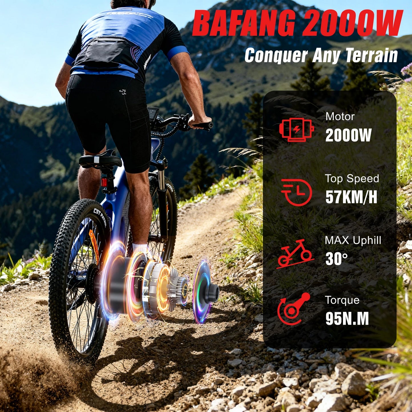 HX Q5 e bike 2000W adult Electric Bike 57KM/H 48V 20AH 27.5 Inch Off-Road Tire electric bicycle City E bikes mountain ebike