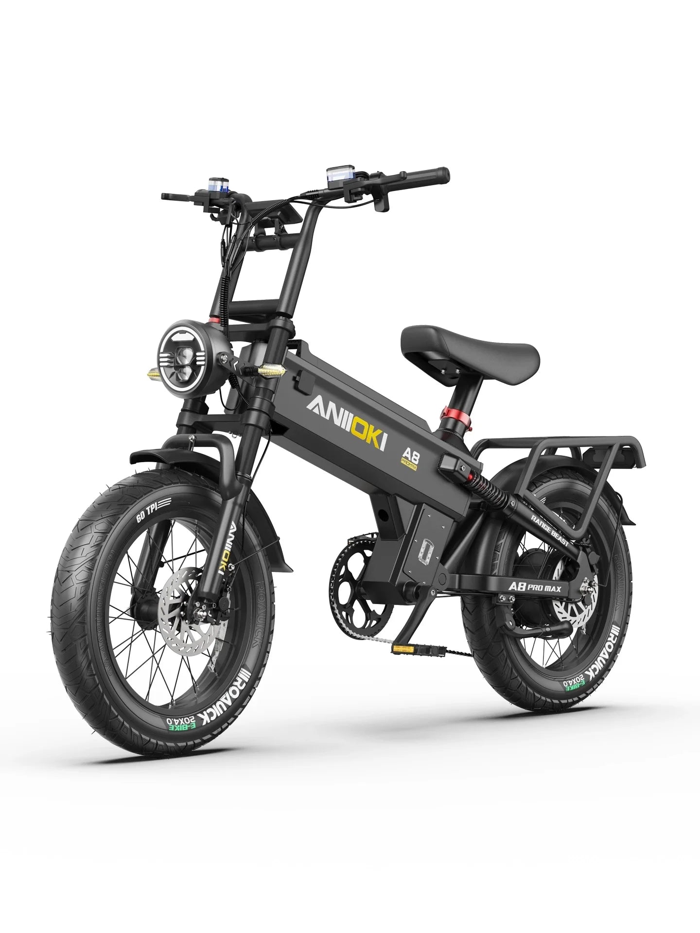 Aniioki Ebike 2000W Peak Motor aniioki a8 pro max 52V 70Ah Long Battery Life Electric Bike Fat Tire Adult Electric Bicycle