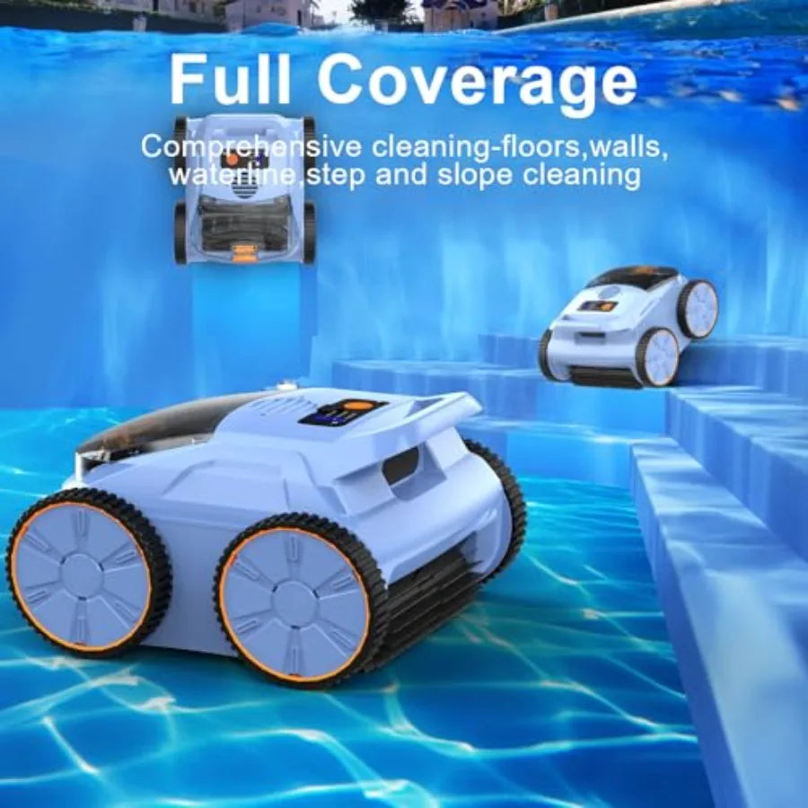 2025 New Robotic Pool Vacuum for Inground Pools Smart Navigation Pool Robot with Floor/Wall/Waterline Cleaning 180 Mins Runtime