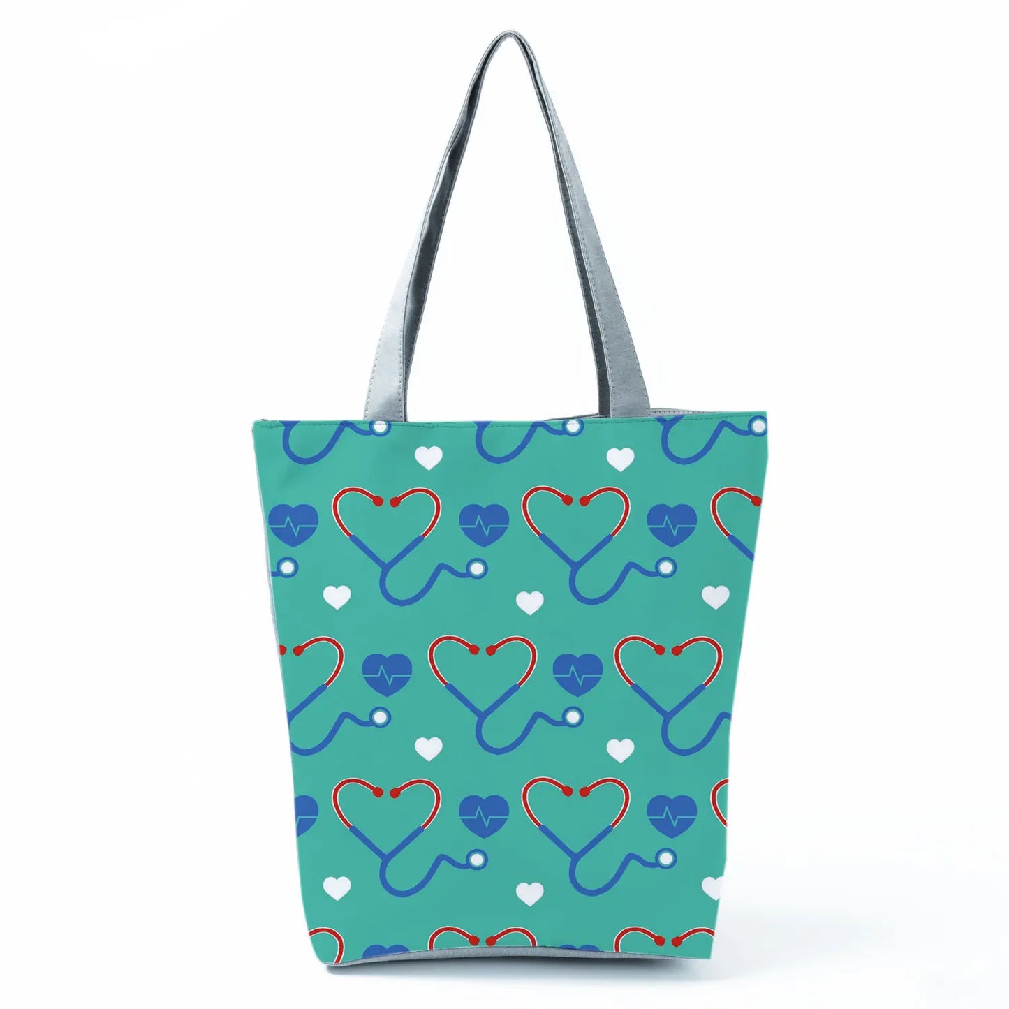 Nurse Printed Handbags Cartoon Fashion Tote High Capacity Eco Friendly Shopping Bag Doctors Portable Bag Women Shoulder Bag